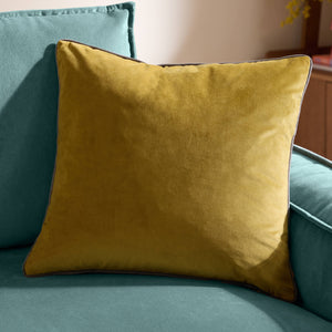 Meridian Velvet Cushion Moss/Charcoal