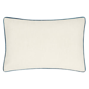 William Morris Marigold Embroidered Cushion-Indigo