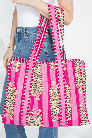 Pink Tigers Reversible Tote Bag