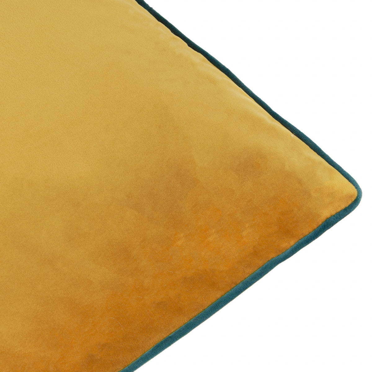 Meridian Velvet Cushion Ochre/Teal