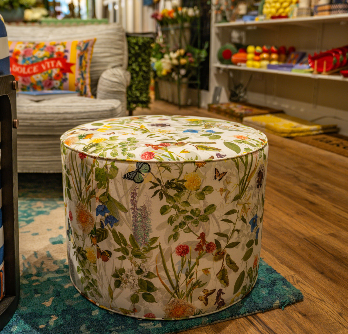 Drum Ottoman - Butterfly