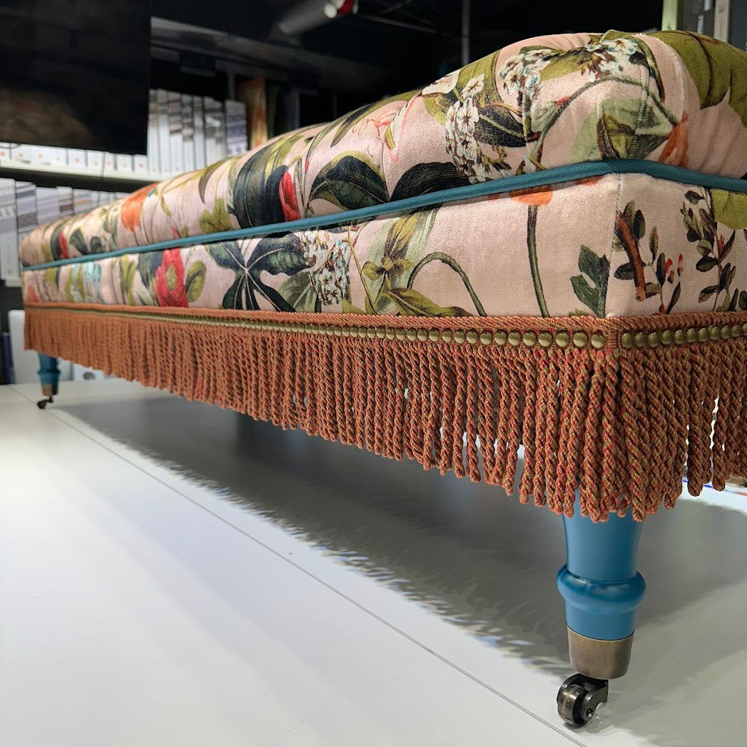 Custom Roberta Ottoman In Pink