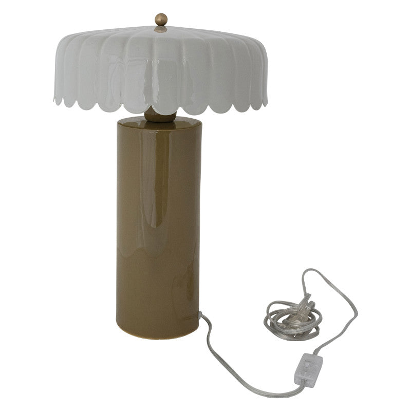Beige Enamel Lamp
