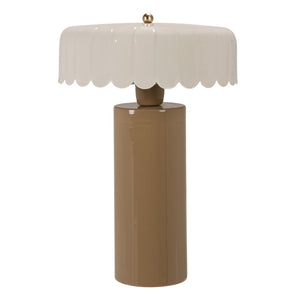 Beige Enamel Lamp