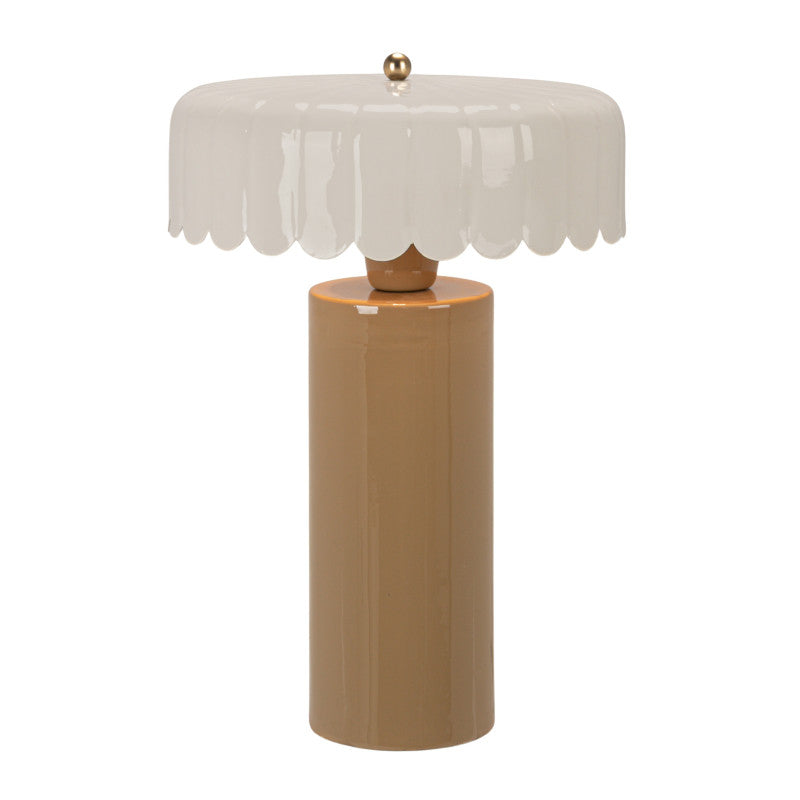 Beige Enamel Lamp