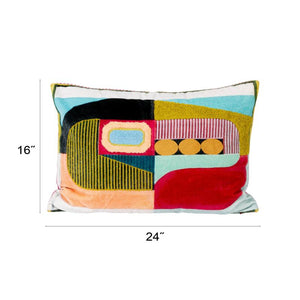Embroidered Lumbar Pillow