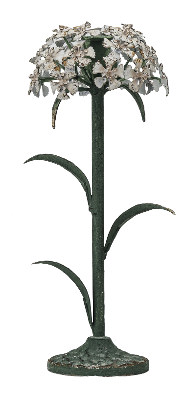 Metal Toleware Flower Candle Holder