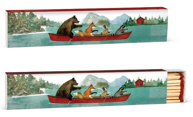 Animals In Canoe Long Matches 40 Sticks 10"L