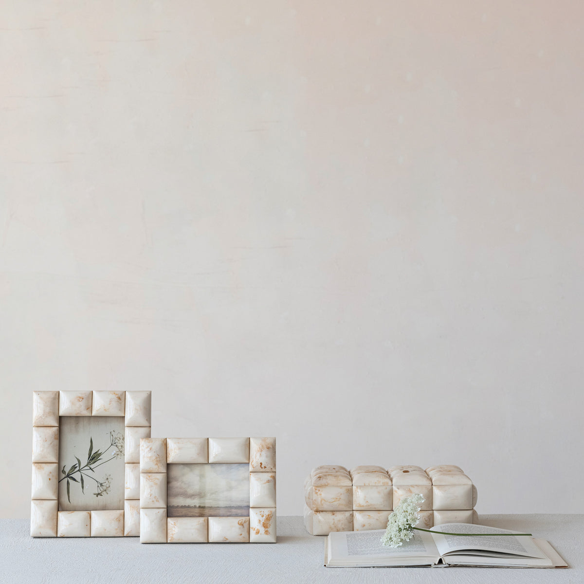 Studded Ivory Photo Frame - 4" x 6"