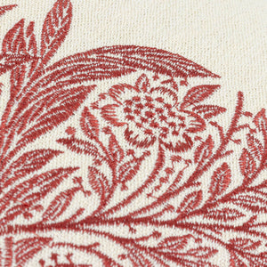 William Morris Marigold Embroidered Cushion-Russet