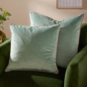 Meridian Velvet Cushion Mineral/Blush