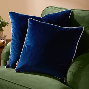 Meridian Velvet Cushion Navy/Silver