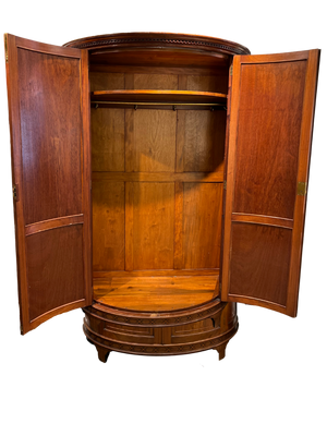 Edwardian mahogany demi-lune wardrobe